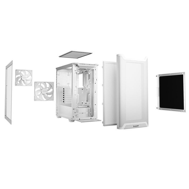 BE QUIET! Pure Base 501 Airflow BGW75 midi-ATX okno belo ohišje