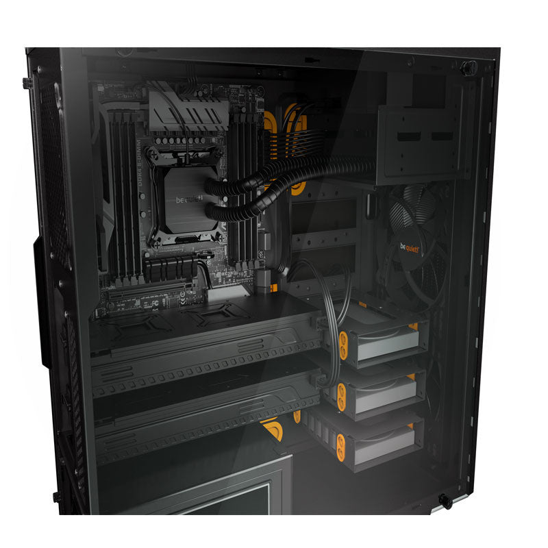 BE QUIET! PURE BASE 600 BGW20 midiATX okno črno/oranžno ohišje