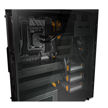 BE QUIET! PURE BASE 600 BGW20 midiATX okno črno/oranžno ohišje