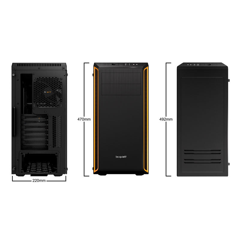 BE QUIET! PURE BASE 600 BGW20 midiATX okno črno/oranžno ohišje