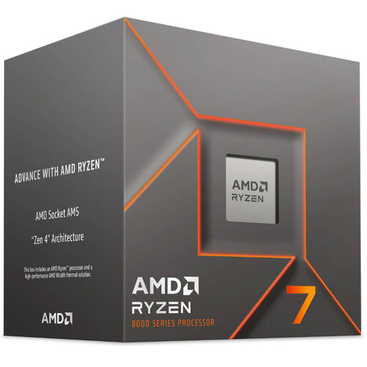 AMD Ryzen 7 8700F 4,1/5,0GHz 16MB AM5 65W Wraith Stealth hladilnik BOX procesor