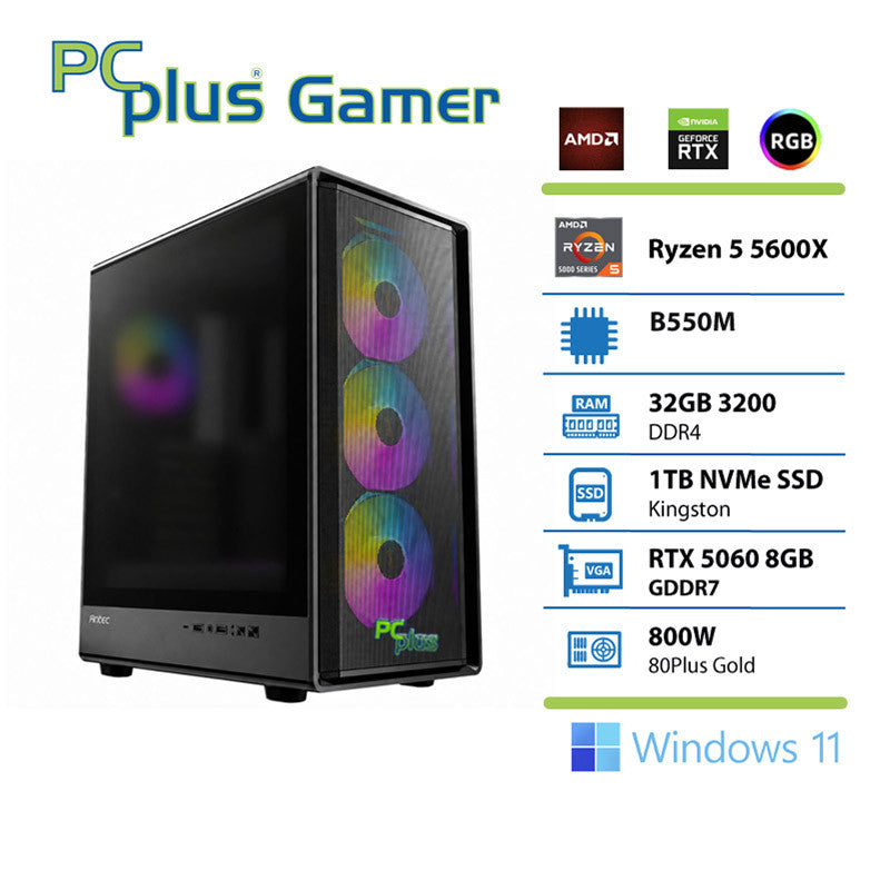 Gaming PC - Ryzen 5 5600X 32GB 1TB RTX 5060 OC 8GB